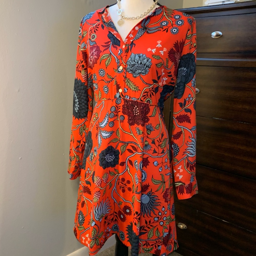 Red Floral Loft Dress